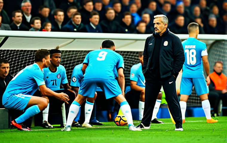 Tactical Substitution**
"A professional football coach making a substitution during a tense match. The scene is a bustling stadium, fully clothed players, appropriate attire, focused expression. Safe for work, perfect anatomy, natural proportions, dynamic composition, professional sports photography, modest clothing, family-friendly."
**