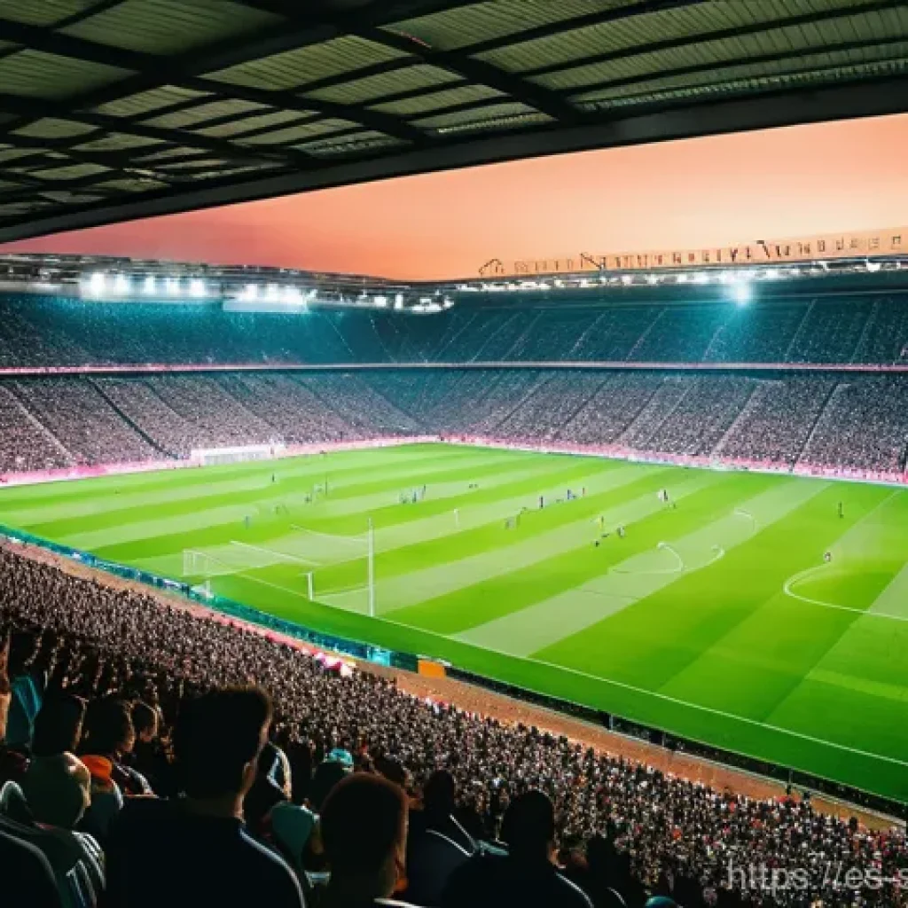 축구 산업별 매출 데이터 - **A Vibrant, Packed Football Stadium Under Evening Lights**
    Prompt: "A wide-angle, cinematic pho...