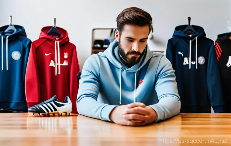 축구 용품 온라인 구매처 - **Prompt:** A dynamic, wide shot capturing the vibrant world of online soccer shopping. A modern, we...