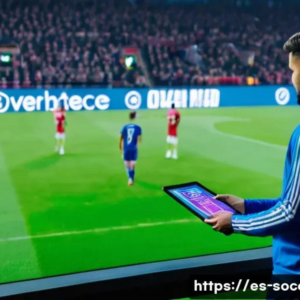 축구 분석 소프트웨어 추천 - **Prompt 1: Data Analysis on the Football Pitch**
A dynamic, wide-angle shot of a football stadi...